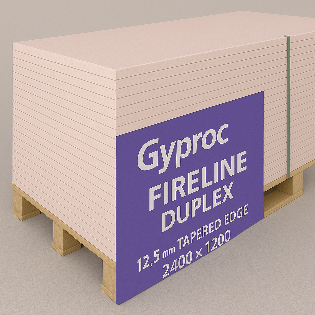 Gyproc FireLine Duplex 12.5 mm Tapered Edge 2400×1200