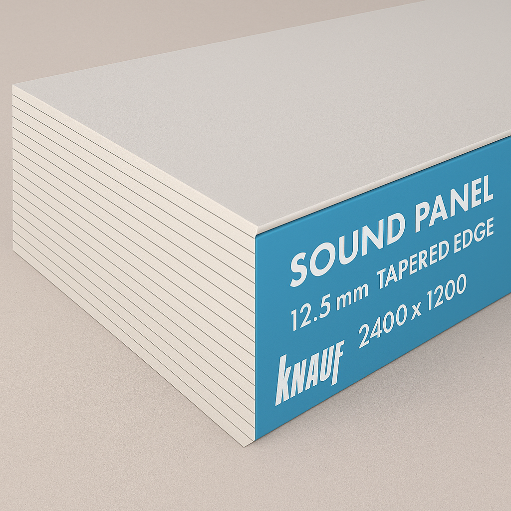 Knauf Sound Panel Plasterboard 12.5 mm Tapered Edge 2400x1200